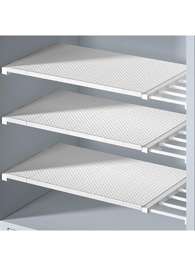 DUNISO 2 Pcs Adjustable Storage Dividers,Expandable Closet Shelf,Expandable Wardrobe Rack,Sturdy and Durable，Used for Wardrobes, Cabinets, Bookshelves, Bathrooms, W24, L39-60CM,White - Image 1