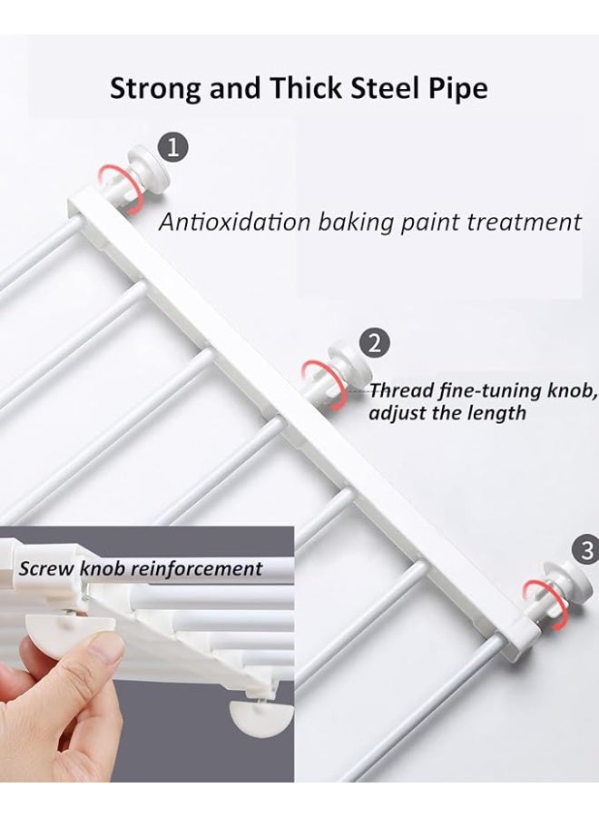 DUNISO 2 Pcs Adjustable Storage Dividers,Expandable Closet Shelf,Expandable Wardrobe Rack,Sturdy and Durable，Used for Wardrobes, Cabinets, Bookshelves, Bathrooms, W24, L39-60CM,White - Image 5