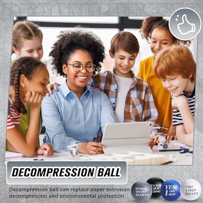 Jerify 72 Pcs Motivational Stress Balls Bulk Inspirational Stress Balls Colorful Foam for Adults Hand Exercise Small Therapy Fidget Relief Anxiety Toys for Coworkers Gifts Fidget(Cool Colors) - Image 5