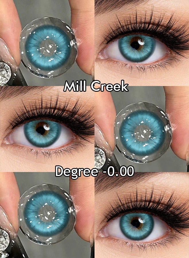Mill creek color contact lenses 14.5MM hydrogel lenses can be used for 12 months 1 pair of 2 green glasses