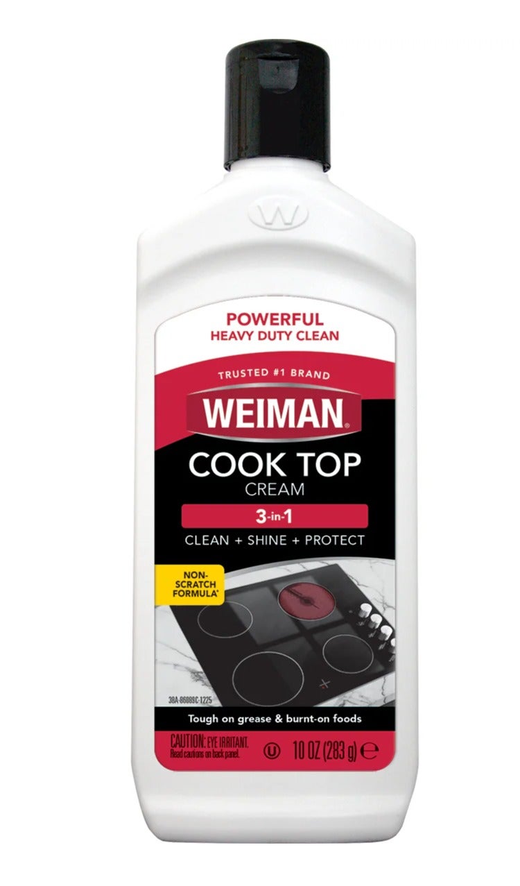 Weiman Glass Cooktop Cleaner & Polish 283g – Heavy Duty Stovetop Cleaner for Ceramic Glass Induction Hob | Removes Burnt Food Grease Residue | Streak Free Shine Scratch Safe Formula - Image 1