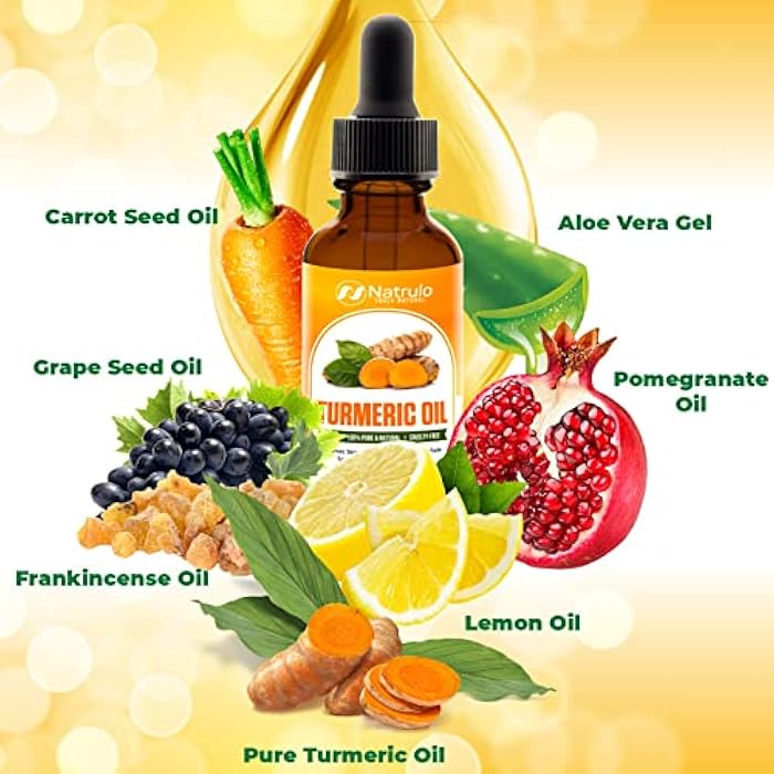 Natrulo All Natural Turmeric Skin Brightening Oil for Dark Spots - Cleanses Skin, Fights Acne, Evens Tone, Heals Scars - Pure Handcrafted Turmeric Oil Skincare Made in the USA - Image 4