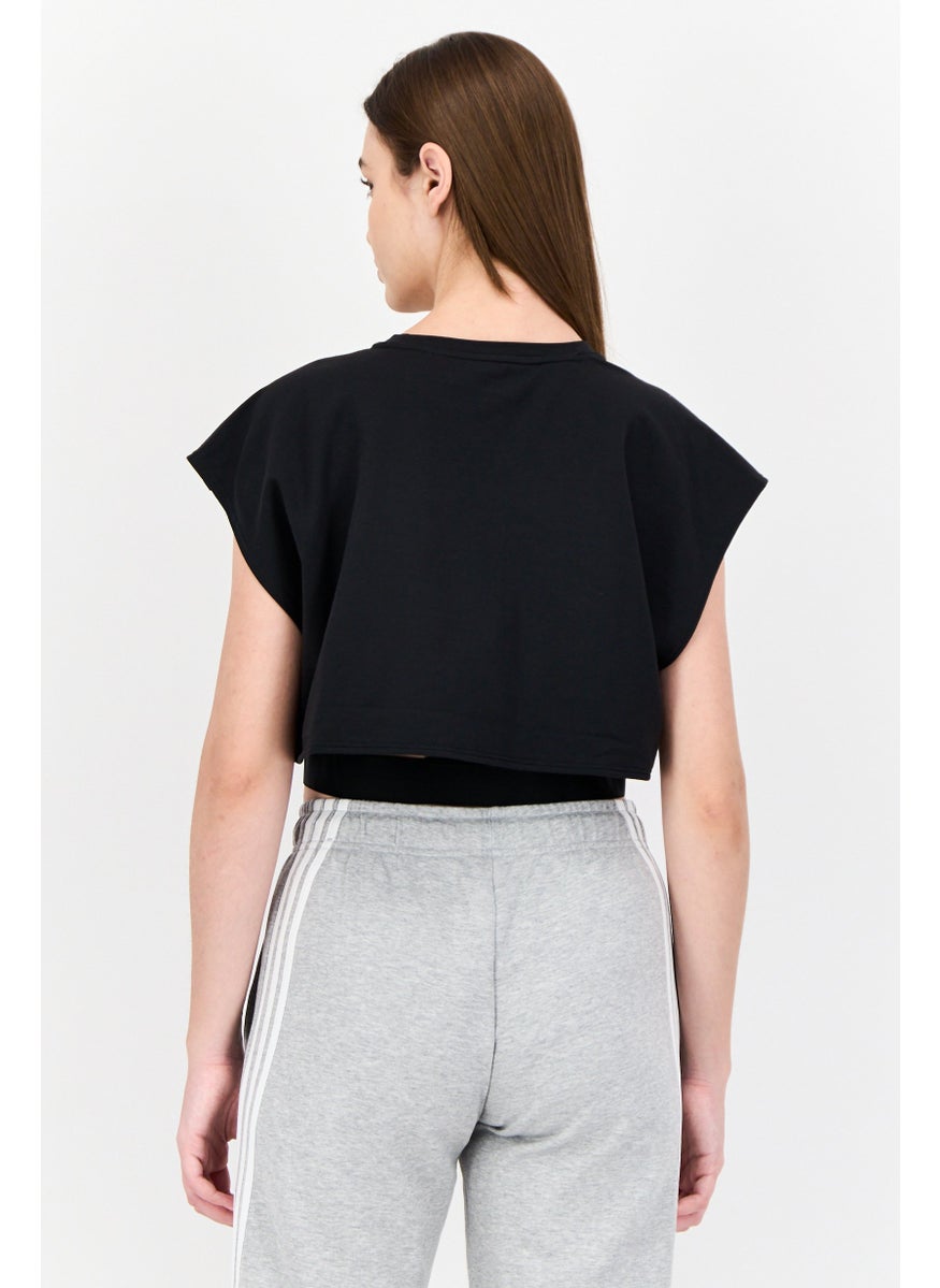 Adidas Women Sportswear Fit Sleeveless Training Crop Top, Black  - Image 3