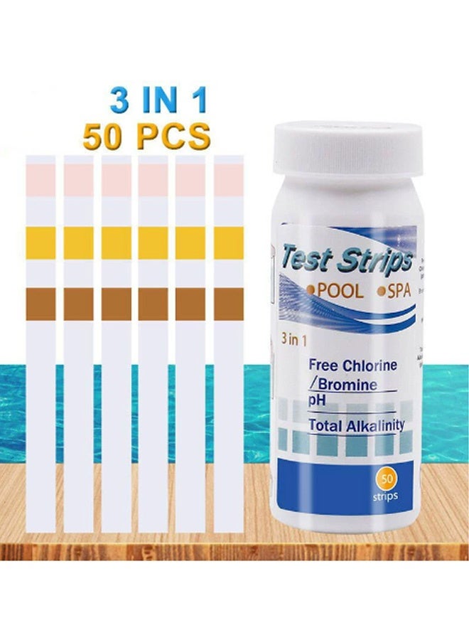 GMORO 50 Strips Pool Test Strips - 3-in-1 Pool Water Testing Kit for Chlorine/Bromine, pH, Alkalinity - Easy and Accurate Hot Tub Test Strips for Swimming Pools & Spas - Image 2