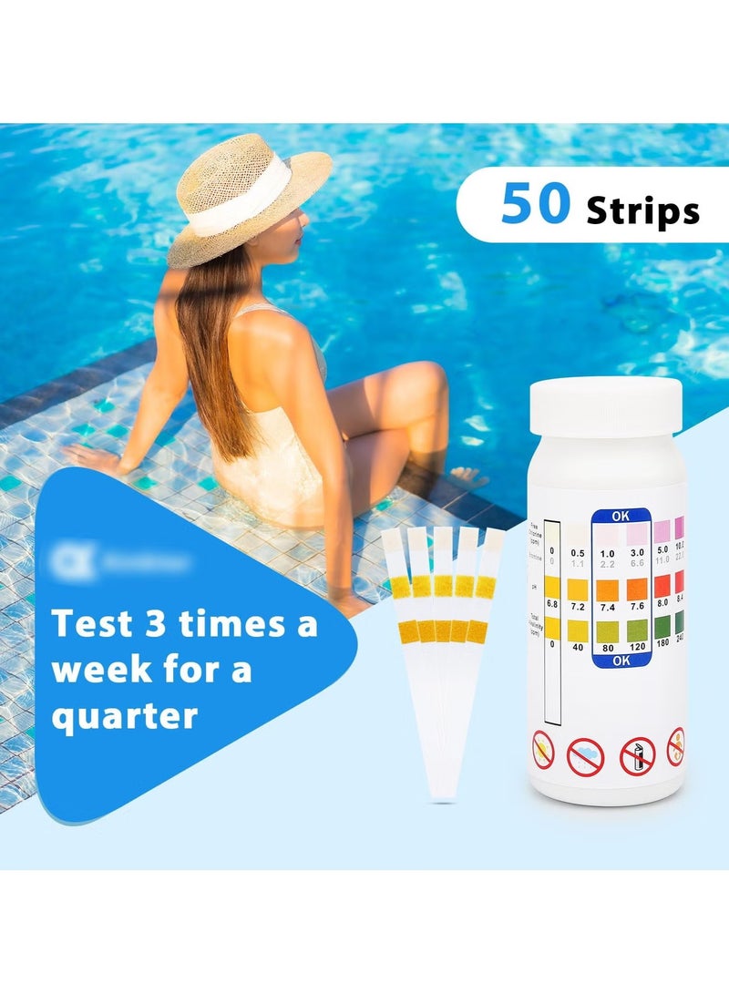 GMORO 50 Strips Pool Test Strips - 3-in-1 Pool Water Testing Kit for Chlorine/Bromine, pH, Alkalinity - Easy and Accurate Hot Tub Test Strips for Swimming Pools & Spas - Image 3