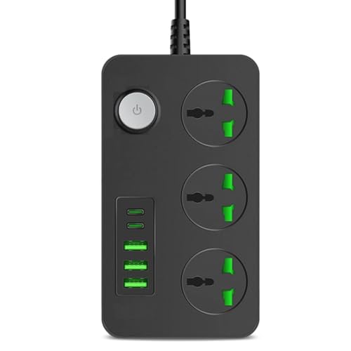 KITSSENTIAL Extension Board, Power Strip with 20W Fast Pd/Type C, 2500W 10A Extension Cord with 3 Universal Socket, 38W USB Fast Charging Ports, 3-Pin Surge Protection for Home Office 250 Volts (Extension Board) - Image 1
