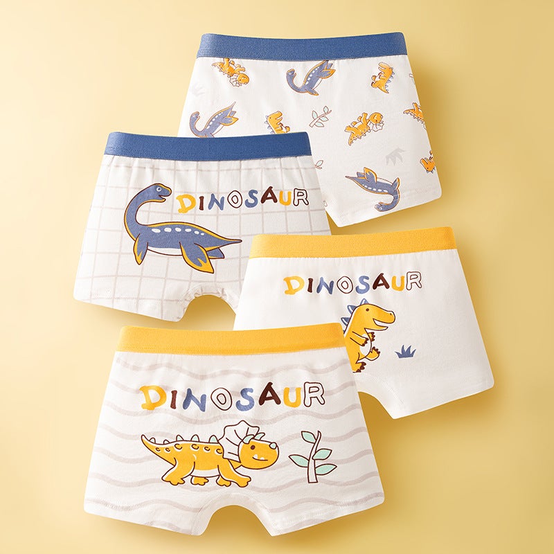 Summer Cotton Boys Boxer Briefs 1050 Green Tree Dinosaur