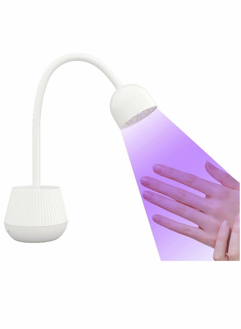 Generic LED UV Nail Lamp for Gel Nails, Mini Lotus Hands Free Light, 360掳 Rotatable Nail Dryer, Portable Quick Dry Nail Polish Curing Lamp, Gooseneck Flash Cure Light for Home DIY & Salon  - Image 1