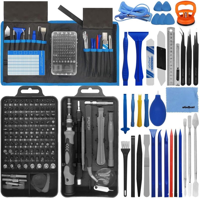 oGoDeal 155 in 1 Computer Repair Kit,Professional Electronic Repair Kit for Computer, iPhone, Laptop, PC, Tablet,Cell phone, Nintendo,PS3,PS4,Xbox,Macbook,Camera,Toy,Drone Black - Image 1