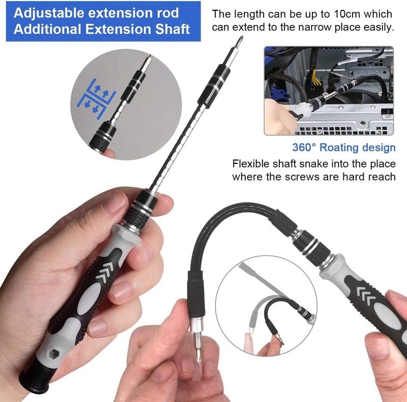 oGoDeal 155 in 1 Computer Repair Kit,Professional Electronic Repair Kit for Computer, iPhone, Laptop, PC, Tablet,Cell phone, Nintendo,PS3,PS4,Xbox,Macbook,Camera,Toy,Drone Black - Image 4