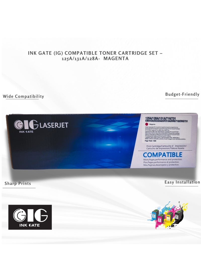 أي جي كارتريدج تونر أرجواني متوافق IG – 125A / 131A / 128A – متوافق مع HP CP1215، CP1515n، M251nw، M276nw، CM1415fn (حتى 1400 صفحة) - Image 1
