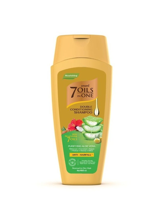 emami - 7 Oil In One Double Conditioning Shampoo - Purifying Aloe Vera - 400ml - Image 1