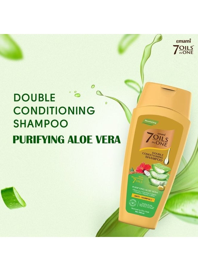 emami - 7 Oil In One Double Conditioning Shampoo - Purifying Aloe Vera - 400ml - Image 1