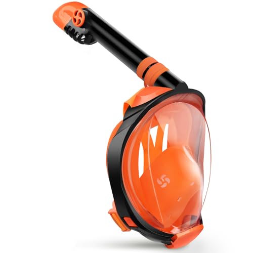 Greatever G2 Full Face Snorkel Mask with Latest Dry Top SystemFoldable 180 Degree Panoramic View Snorkeling Mask with Camera MountSafe BreathingAntiLeakAntiFog