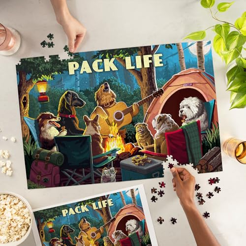 Lantern Press Painterly Pack Life Dogs Around Campfire Sentiment 1000 Piece Jigsaw Puzzle for Adults Made in USA with Reference Poster - Image 5