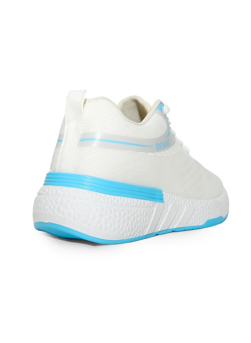 Desert Sportive Knitted Textile Lace-up Sneakers For Women - Image 4