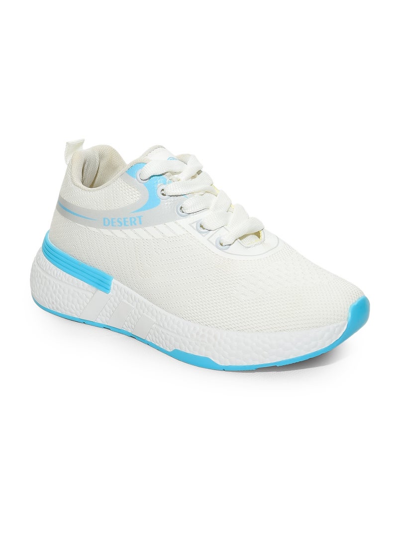 Desert Sportive Knitted Textile Lace-up Sneakers For Women - Image 2