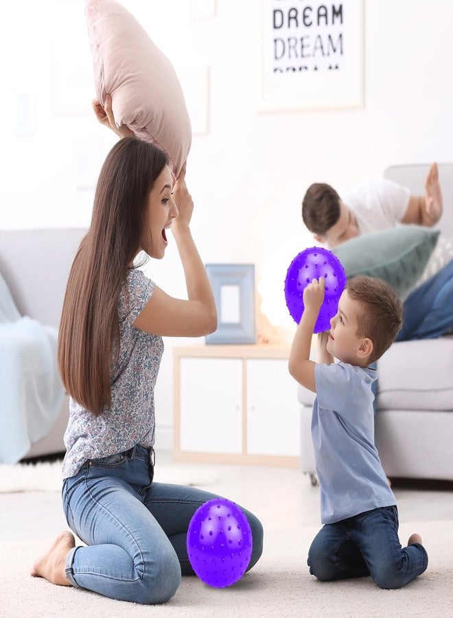 CZBRO 12PCS Bouncy Balls for Kids Toddlers, 7 Inch Sensory Balls Spiky Massage Stress Ball Bulk with Air Pump, Indoor Outdoor Sports Sensory Toys & Party Favors(Purple) - Image 5