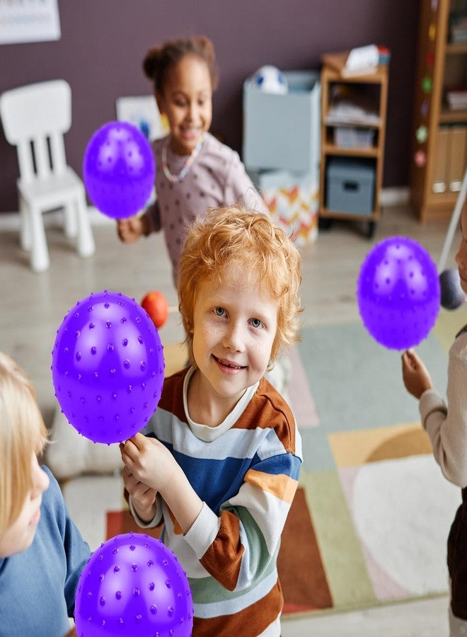 CZBRO 12PCS Bouncy Balls for Kids Toddlers, 7 Inch Sensory Balls Spiky Massage Stress Ball Bulk with Air Pump, Indoor Outdoor Sports Sensory Toys & Party Favors(Purple) - Image 4