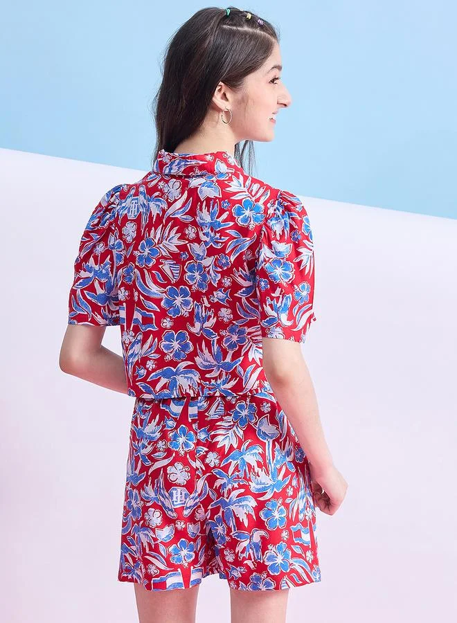 Stylo Bug All-Over Print Cropped Shirt and Shorts Set by Styli