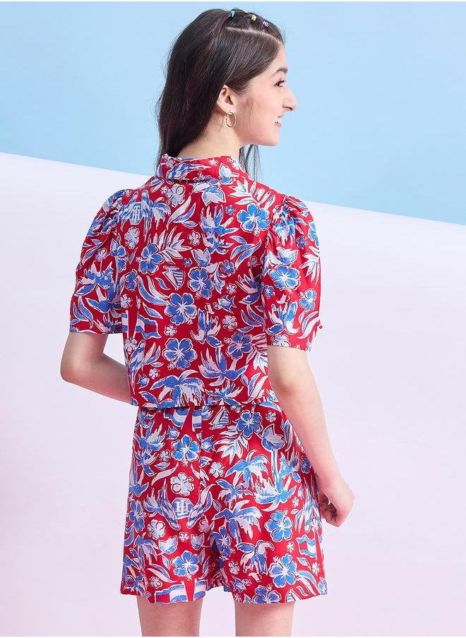Stylo Bug All-Over Print Cropped Shirt and Shorts Set by Styli  - Image 4