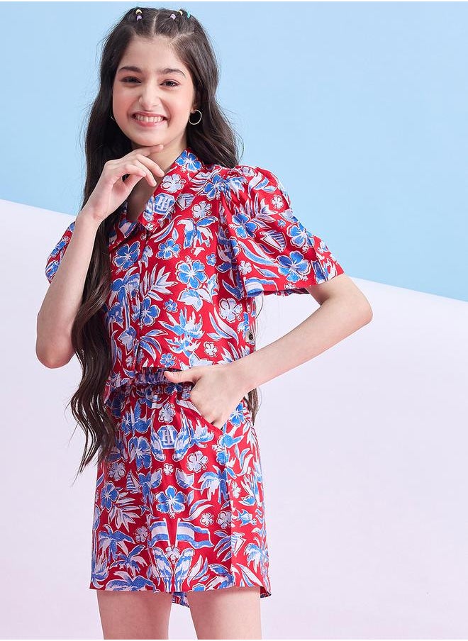 Stylo Bug All-Over Print Cropped Shirt and Shorts Set by Styli  - Image 3