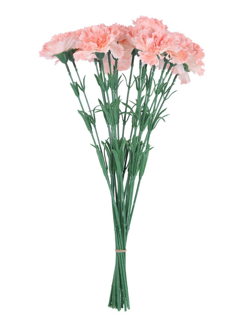Fourwalls Artificial Synthetic Single Carnation Flower Stick 45 cm Tall Set of 20 Peach - Image 2