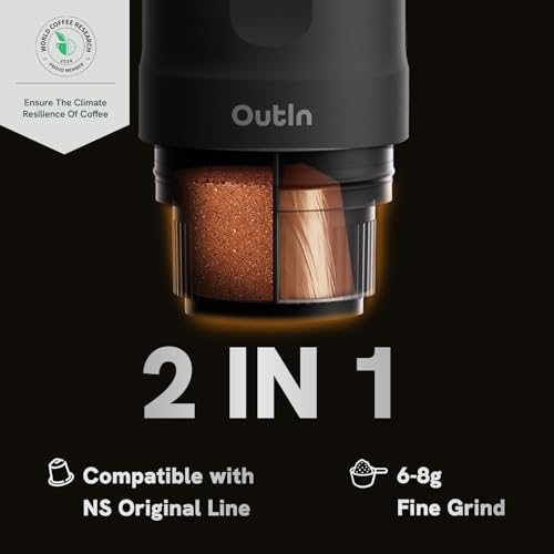 OutIn Nano Portable Electric Espresso Machine, Travel Coffee Maker for Camping, Car Coffee Maker Self-Heating with USB-C, With Ground Coffee & NS Capsule for RV, Hiking, Office - Image 5