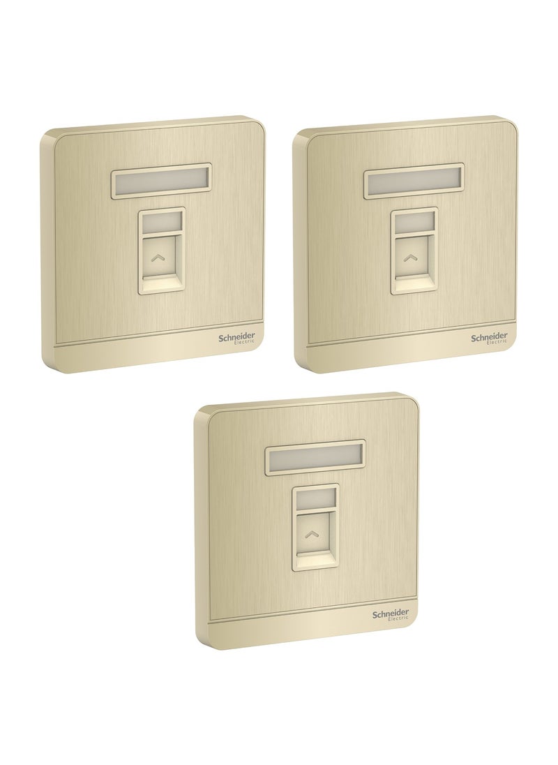Schneider Electric Schneider Electric AvatarOn, telephone socket, Wine Gold (Model Number-E8331RJS4_WG) - Pack of 3 