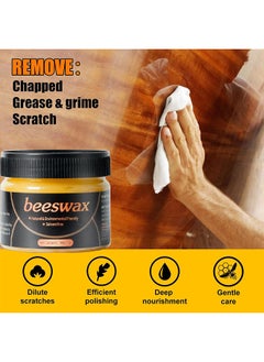 WILLIAM WEIR Natural Beeswax Furniture Polish Wood Seasoning Beewax For Wood Polish And Conditioner Multipurpose Waterproof And Repair Wood Wax Wood Cleaner And Polish Furniture Wax  - Image 3