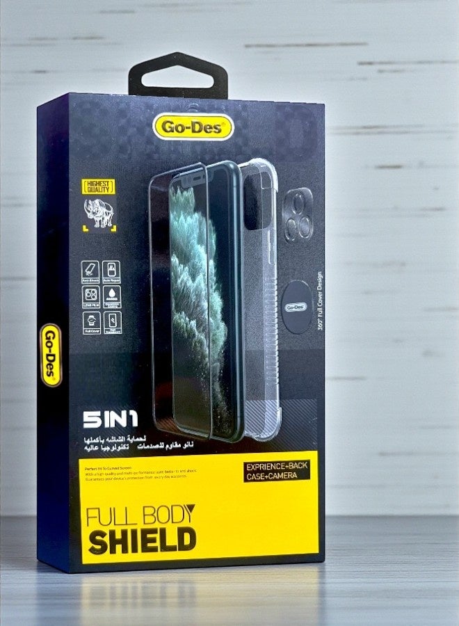 GO-DES Full protection package for iPhone X/XS. Protective case made of high-quality materials, high-definition screen protection, camera lens protector, phone back protector, maximum protection against scratches and breakage. - Image 2