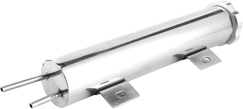 Coolant Overflow Tank Coolant Reservoir Tank Expansion 14oz Polished Stainless Steel 2in x 10in with Mounting Hardware for Engine Hot Rods Classic Cars - Image 4