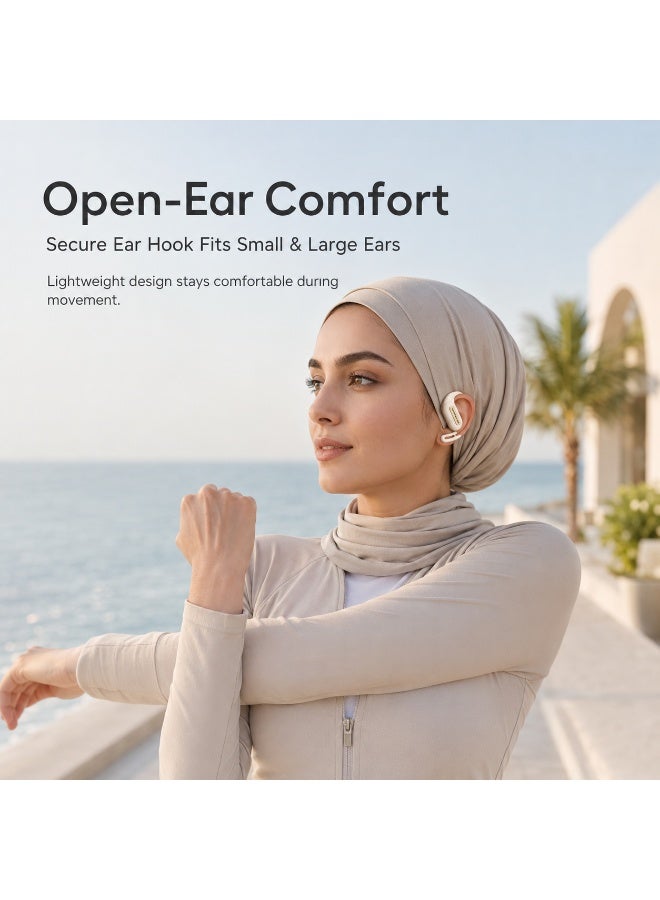مونستر اسماعات رأس لاسلكية مفتوحة الأذن مزودة بمترجم ذكي بتقنية الذكاء الاصطناعي، وسماعات بلوتوث 6.0 لاسلكية بخطاف للأذن مع ترجمة فورية، وخاصية إلغاء الضوضاء، وعمر بطارية طويل للرياضة والسفر - Image 3