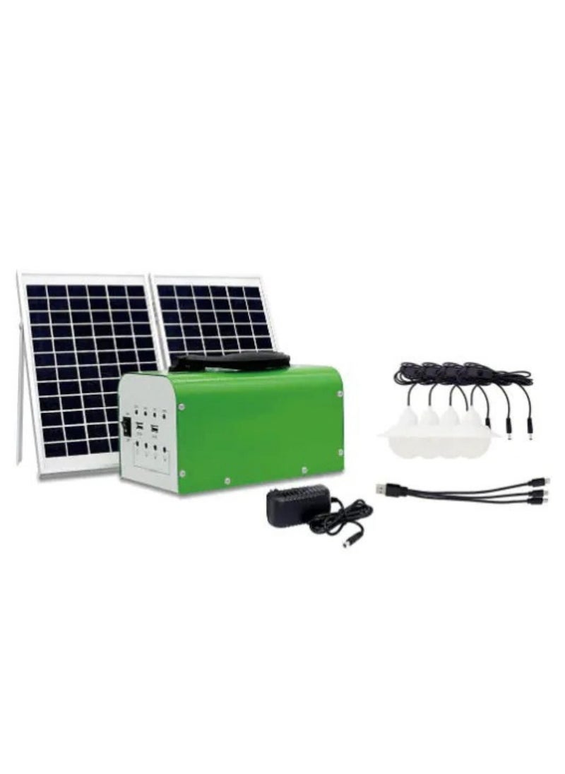 GO GREEN - Solar Power Solutions Rechargeable lead-acid battery, With solar panel for Outdoors Camping Travel Hunting Emergency (JW-1207S) - Image 1