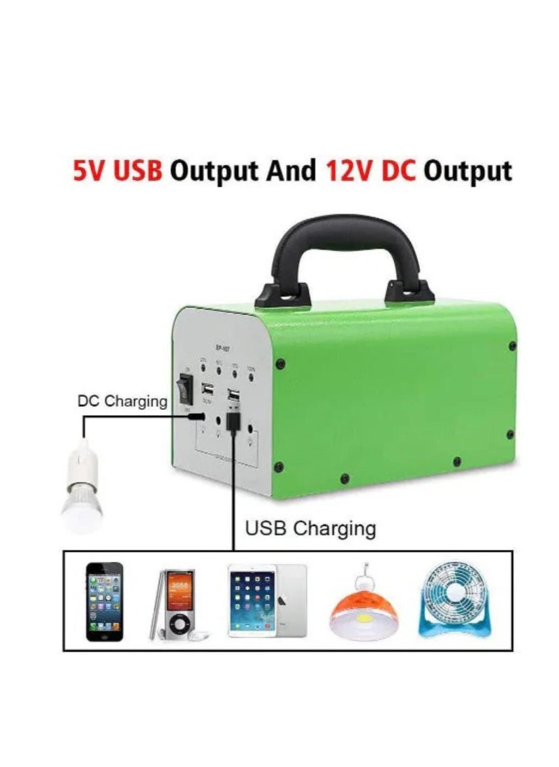 GO GREEN - Solar Power Solutions Rechargeable lead-acid battery, With solar panel for Outdoors Camping Travel Hunting Emergency (JW-1207S) - Image 1
