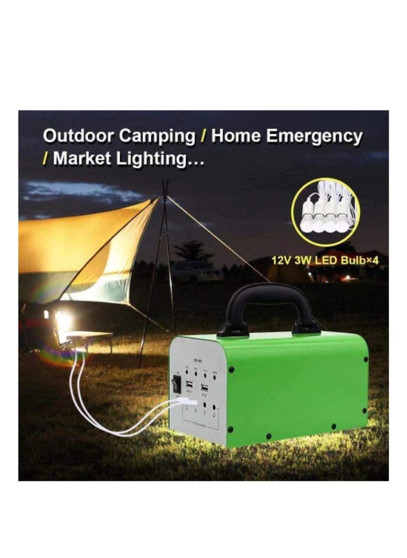 GO GREEN - Solar Power Solutions Rechargeable lead-acid battery, With solar panel for Outdoors Camping Travel Hunting Emergency (JW-1207S) - Image 1