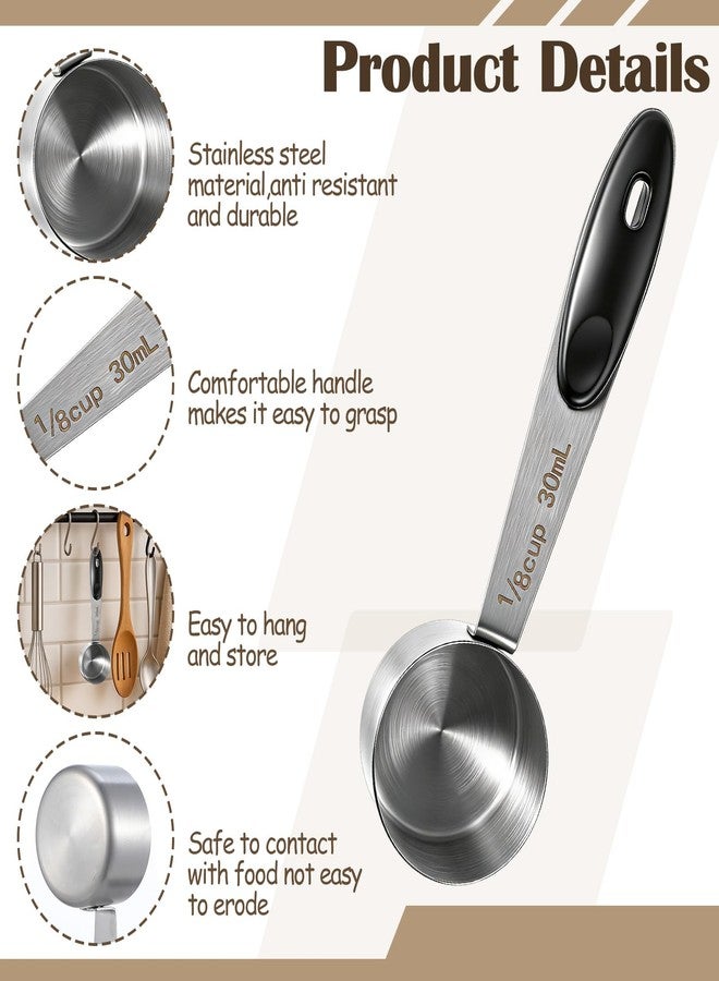 Nogeqi 1PCS 2 Tablespoon Scoop, Stainless Steel Coffee Measuring Spoon, 1/8 Cup Measuring Cup with Black Silicone Handle for Coffee Bean Tea Sugar Canisters Jars (30ml) - Image 4