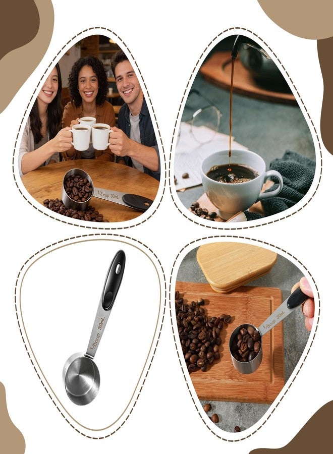 Nogeqi 1PCS 2 Tablespoon Scoop, Stainless Steel Coffee Measuring Spoon, 1/8 Cup Measuring Cup with Black Silicone Handle for Coffee Bean Tea Sugar Canisters Jars (30ml) - Image 5