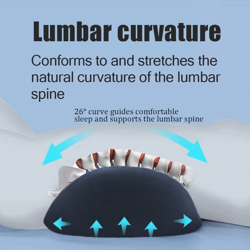 Blue Lumbar Support Pillow for Home Office Firm Non Sag Massage Design - Image 1