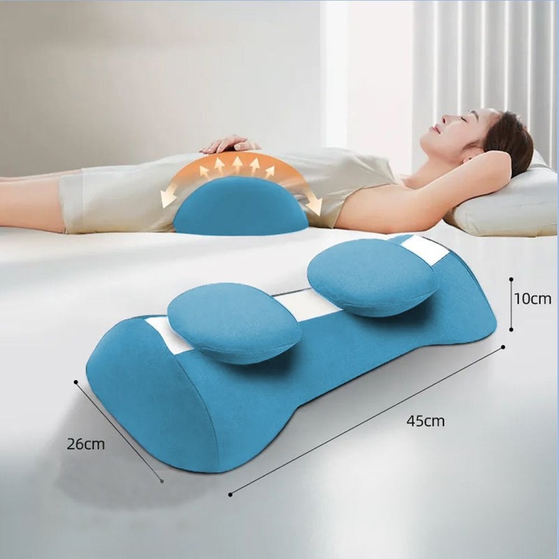 Blue Lumbar Support Pillow for Home Office Firm Non Sag Massage Design - Image 5