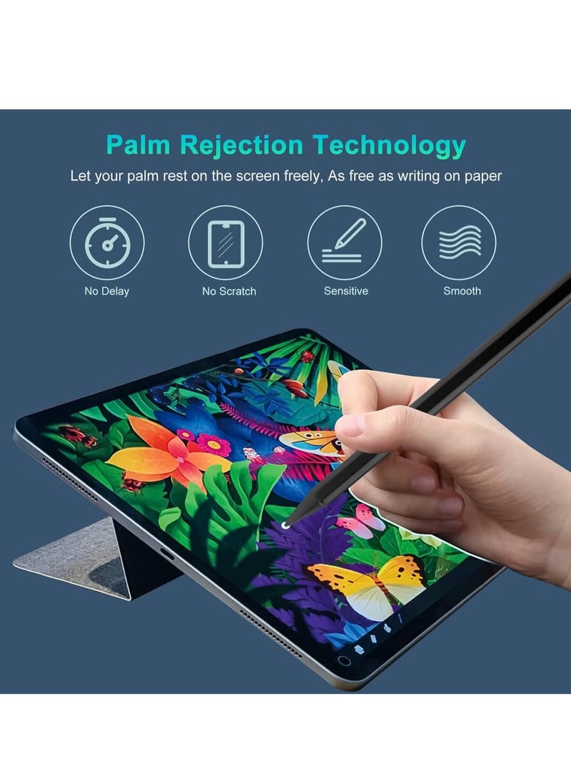 JAJEEK 2023 iPad Stylus Pencil for Apple iPad 2nd Generation Pen Compatible with iPad Pro 12.9"/11", iPad 10/9/8 Gen, iPad Air 5th/4th Gen, iPad Mini 6, Palm Rejection iPad Pen for Drawing and Writing, Black - Image 2
