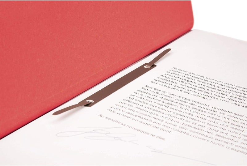 FALKEN Exacompta - Ref 80003817001F - - Eyelet Top-Down Flat Files - A4 (210 x 297mm) in Size, 250gsm Recycled Manilla, Half Cover for Identification - Red (Pack of 50) - Image 4