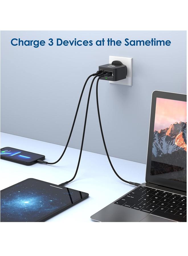 بروماس مقبس حائط مزود بـ 3 منافذ USB + PD | شاحن حائط سريع الشحن بقوة 100 وات - Image 3