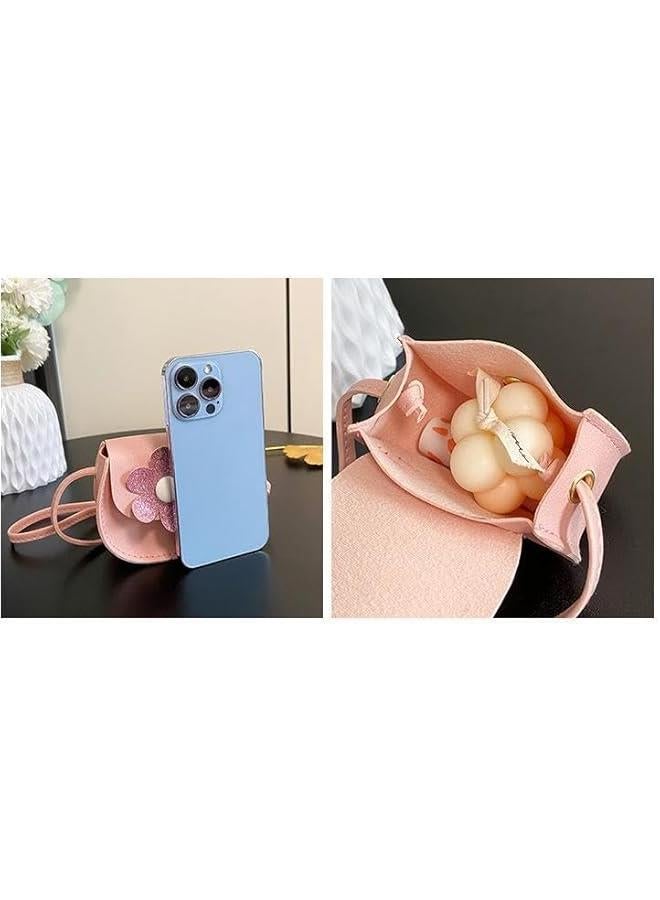 Little Crossbody Bag Purse Mini Single-Shoulder Bag Handbag Pouch Coin Purse for Women Girls Toddler,Pink Flower Purse  - Image 3