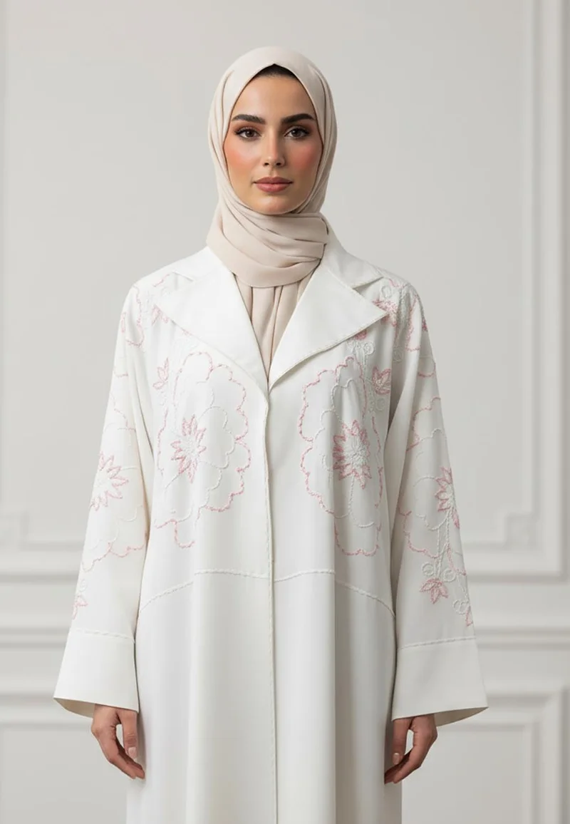 نخبة Floral Blazer Abaya |Crepe Fabric-943