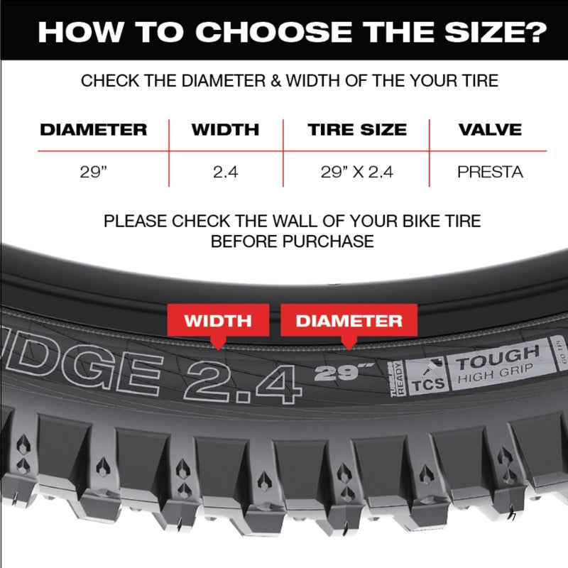 WTB Presta 27.5" Mountain Bike Tube 27.5" x 2.4"-2.6" 48mm Valve - High Volume Mountain Bike Inner Tube Durable and Lightweight - Image 2