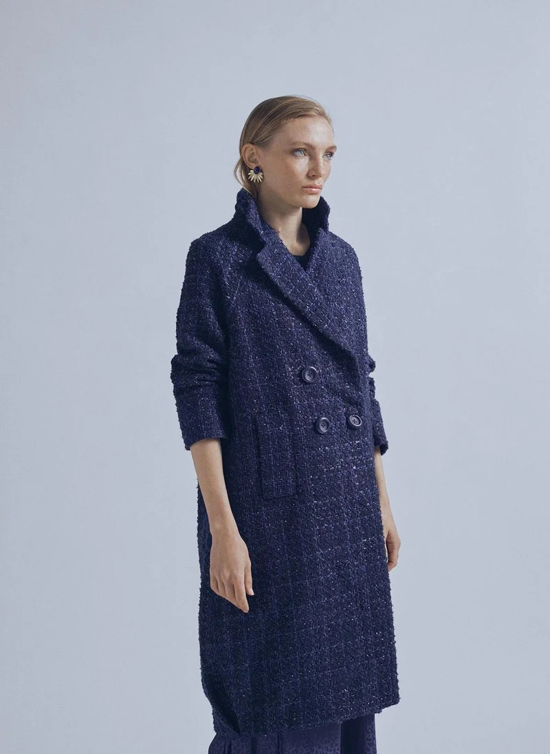 Lola Casademunt Lurex+ effect tweed midi jacket