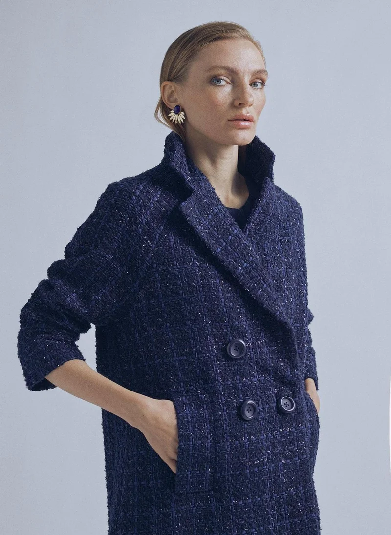 Lola Casademunt Lurex+ effect tweed midi jacket