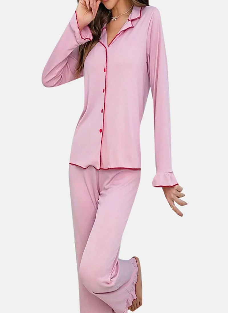 YUNIQEE Purple Solid Pyjamas & Shirt