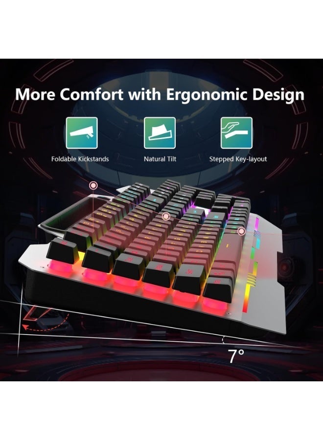 AULA T102 104-Key Gaming Keyboard & Mouse Combo – RGB Backlit, Metal Panel, Waterproof Design, USB Wired for PC, Mac & Xbox - Image 3